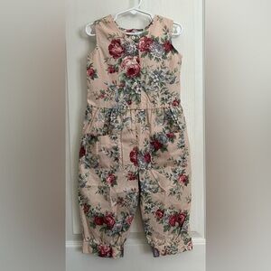 VTG Traditions Pamela Kline Girls 3T Pink Floral Cottagecore Bubble Romper